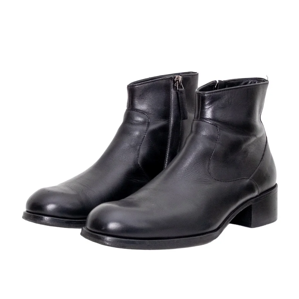 MR. HARE Size 8.5 Trane Black Leather Side Zipper Ankle Boots UK 6 US‎ 7 EU 40